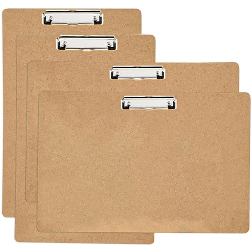 4 Pack Extra Large Clipboard, 11x17 inch Legal Size Wooden Clipboard, Vertical Clipboards & Horizontal Clipboards with Low Profile Clip, Wooden Lap Board for Drawing, Sketching, Art Supplies - style: 4PCS