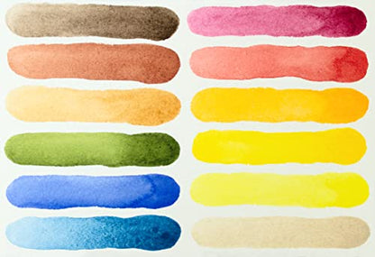 Daniel Smith Color Hand Poured Pan Set in a Metal Box with Bonus 12 Empty Half Pans, 1 Unit (Pack of 1) - style: Set of 12 colors with metal case and 12 empty containers
