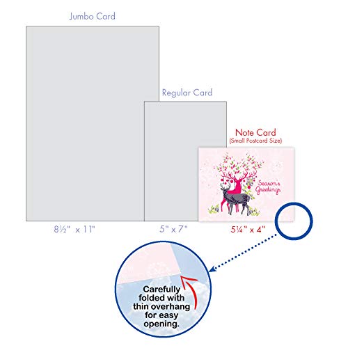 The Best Card Company - 10 Seaon's Greeting Cards with Envelopes - Festive, Fun Assorted Holiday Notecards (4 x 5.12 Inch) - Dandy Reindeer M2938SGG - style: Dandy Reindeer