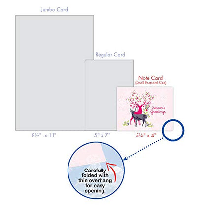 The Best Card Company - 10 Seaon's Greeting Cards with Envelopes - Festive, Fun Assorted Holiday Notecards (4 x 5.12 Inch) - Dandy Reindeer M2938SGG - style: Dandy Reindeer