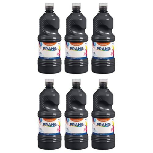 Prang Ready-to-Use Tempera Paint Quart, 32 oz., Black, 6 Count - color: Black (Pack of 6)