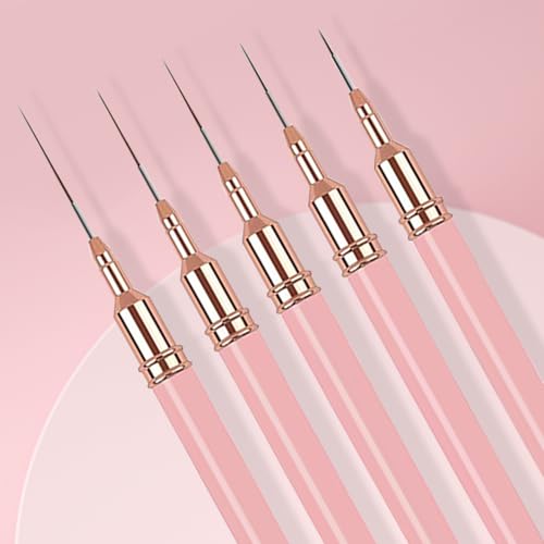 10Pcs Nail Art Tool Set, 5Pcs Ultra-Fine Nail Art Liner Brushes & 5Pcs Dual-Ended Silicone Dotting Pens, Precision Nail Art Painting Pens for Intricate Lines, Dots, Patterns & Salon DIY Manicure - color: Liner Brush & Silicone Pens