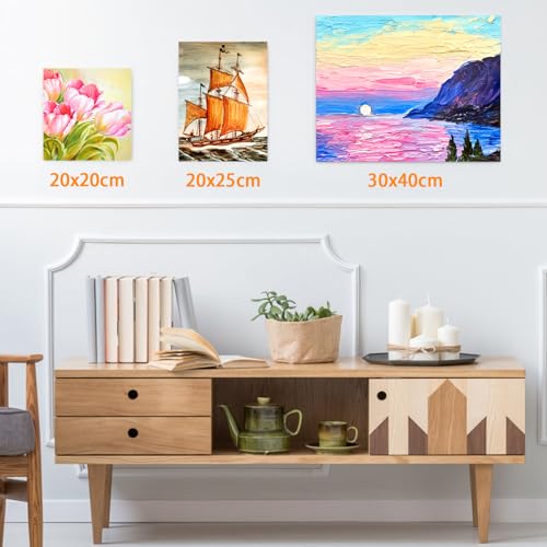 Koncci Canvas for Painting, 30 Packs(8x8, 8x10, 11.8x15.7), 3 MM Cotton Blank Canvases, Art Canvases Boards for Acrylic Paint, Oil Paint & Wet Water Art Media, Hobby Painters and Beginners - size: 30 Packs Mixed Size (20x20, 20x25, 30x40cm)