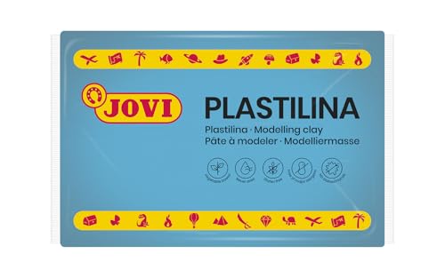 Jovi - Non-Hardening Pre-Sculpt Clay, 4 Blue Bars, 0.77 lb Each | Professional Arts and Crafts Non-Toxic and Gluten Free plasticine - color: Light Blue