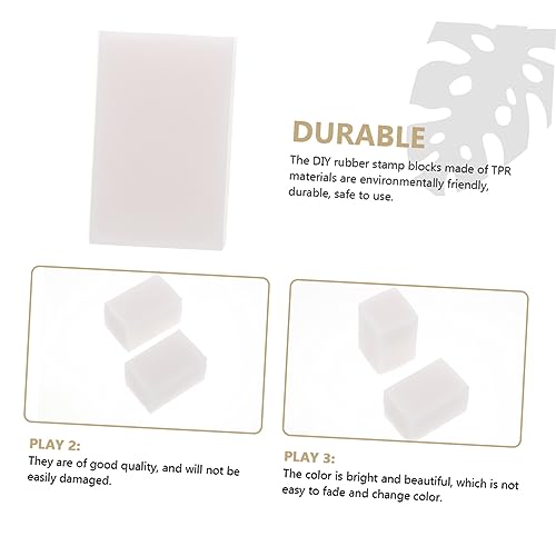 Housoutil 4Pcs Professional Rubber Carving Blocks for DIY Crafts Rubber Stamp Tools with Smooth Edges for Printmaking and Engraving Projects Each
