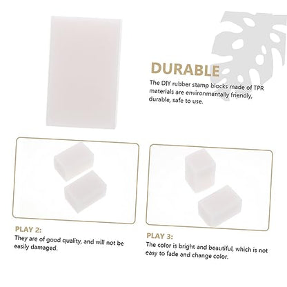 Housoutil 4Pcs Professional Rubber Carving Blocks for DIY Crafts Rubber Stamp Tools with Smooth Edges for Printmaking and Engraving Projects Each