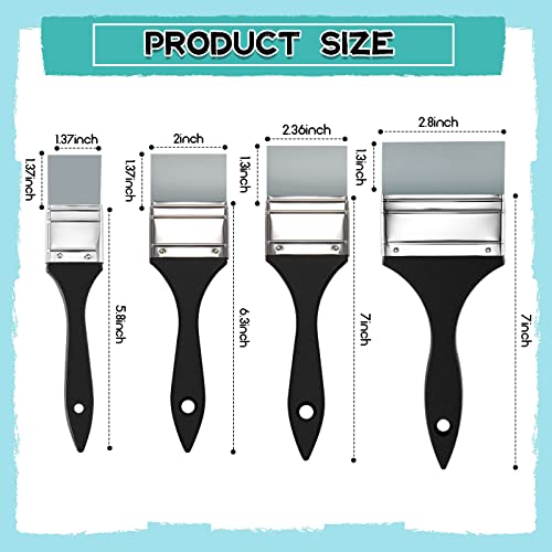 4 Pieces Silicone Paint Brush Set Color Shapers Silicone Brushes for Resin Painting Flat Paintbrush Acrylic and Water Based Tool(1.5/2/ 2.5/3 in Wide) - size: 1.5/ 2/ 2.5/ 3 In Wide