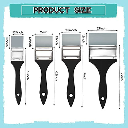 4 Pieces Silicone Paint Brush Set Color Shapers Silicone Brushes for Resin Painting Flat Paintbrush Acrylic and Water Based Tool(1.5/2/ 2.5/3 in Wide) - size: 1.5/ 2/ 2.5/ 3 In Wide
