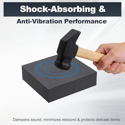 HARFINGTON Rubber Bench Block 2"x2"x0.6" Black Rubber Stamping Block Square Anti Vibration Pads for Jewelry Making Hammering Shaping Chasing Flattening Metals - size: 2"x2"x0.6"