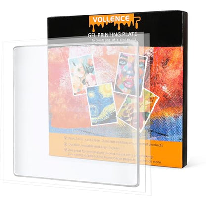 Vollence 12" X 12" Gel Printing Plate for Art Press – Reusable Square Art Plate for Monoprinting and Craft Use - size: 12" x 12"