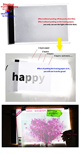 Portable A4 Tracing LED Board Light Box, Ultra-Thin Dimmable USB Cable Powered Artcraft Trace Light Pad Copy Boxes for Artists Tattoo Drawing, Sketching Tracer, Animation, X-ray