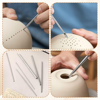 6 Pcs Stainless Steel Silver Hole Punch Circle Cutter, Circular Clay Hole Cutters Punch Clays Tools for Pottery Sculpting Crafts, Professional Drilling Tools with Storage Case (1.5/2/2.5/3/4/5 mm) - size: 1.5/2/2.5/3/4/5 mm