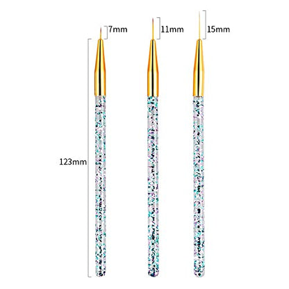 Artdone 31pcs Nail Art Brushes Tools Set Dotting Tools for Gel Polish | Dust Brush,Striping Brushes for Long Lines, Drawing Pen Design supply - color: 31Pcs
