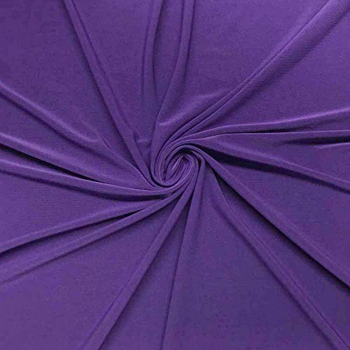 ITY Jersey Fabric | Spandex Knit | 2-Way Stretch | 95% Poly, 5% Spandex | Anti-Wrinkle, Breathable | 60" Wide | By the Yard | Apparel, Event Decor, Drapery (Purple, 1 Yard) - color: Purple, size: 1 Yard