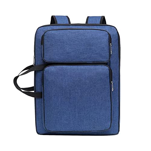 Adult A3 Art Portfolio Carry Case Bag Drawboard Storage Tote Portable Handheld Shoulder Box Artist Drawing Board for 8k Sketch Easel Paper Palette Brush Pencil Painting Supplies - color: Blue01