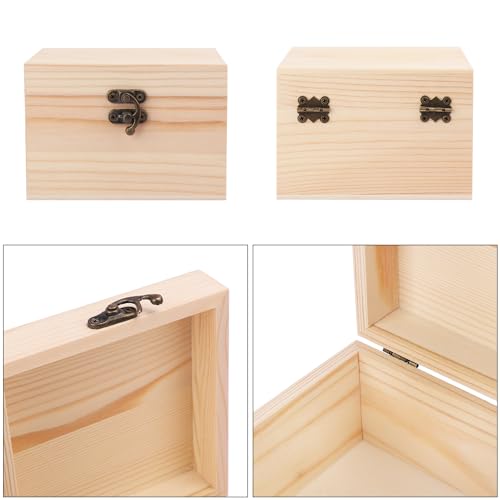 GNIEMCKIN 8 Pack Wooden Box, Unfinished Unpainted Wood Boxes for Crafts, DIY Projects, and Jewelry Storage (6x6x4 inch) - size: 8 Pack (6x6x4 inch)