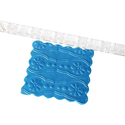 Rengue Acrylic Rolling Pin with 28 Patterns, Compliant Material, Comfortable Grip, 16 X 1 Cm, Lightweight for Dough and Pastry Acrylic Rolling Pin with 28 Patterns, Nan Kitchen (#8) - size: 51021 printing
