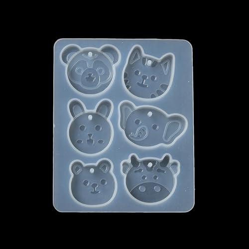 1PC Rabbit/Dragon/Cat Pendant Silicone Molds Animal Epoxy Casting Molds for Earring Necklace Keychain Charms Pendants Jewelry Making DIY Gem Cabochon Craft Supplies White 89x71x6mm - color: White-18