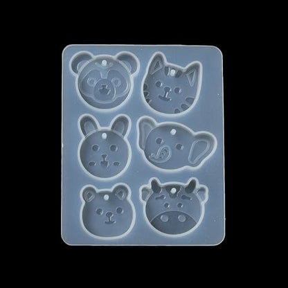1PC Rabbit/Dragon/Cat Pendant Silicone Molds Animal Epoxy Casting Molds for Earring Necklace Keychain Charms Pendants Jewelry Making DIY Gem Cabochon Craft Supplies White 89x71x6mm - color: White-18
