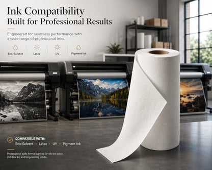 36" x 100ft Glossy Polyester Canvas Roll, 290gsm Professional Wide Format Inkjet Canvas for Eco Solvent, Latex & UV Printing, Giclée Photo & Gallery Wrap - size: Polyester 290GSM - 36"x100'