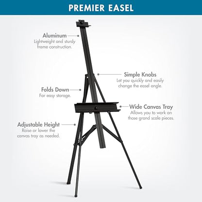 SD STUDIO DESIGNS Premier Easel - Black 41" W x 27" D x 57" H - style: 46.5"