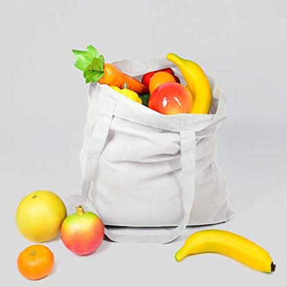 NPBAG 15 Pack 15'' X 16'' White Cotton Tote Bags, Lightweight Blank Bulk Cloth bags with 1pc of PTFE Teflon Sheet - color: White, size: Medium