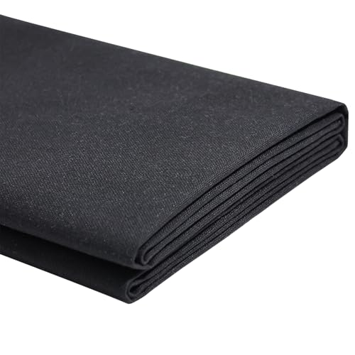 Canvas Fabric, 60" Wide Medium Weight 8 oz Duck Fabric for Quilting, Sewing, Crafts, Painting, Drop Cloths (Black) - color: Black, size: 60''x40''
