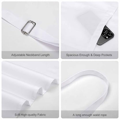 Cooking Apron for Adults with Pockets, Waterproof Oil Resistant Bib for Kitchen Restaurant BBQ Baking - color: Style (333)