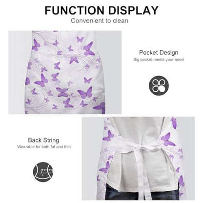 Cooking Apron for Adults with Pockets, Waterproof Oil Resistant Bib for Kitchen Restaurant BBQ Baking - color: Style (333)