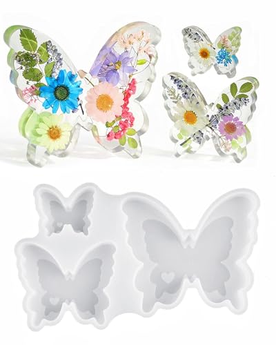Epoxy Resin Molds for Spring Butterfly Soft Silicone Molds Set of 3 Sizes Easter Silicone Molds for Resin, Gypsum and Candle
