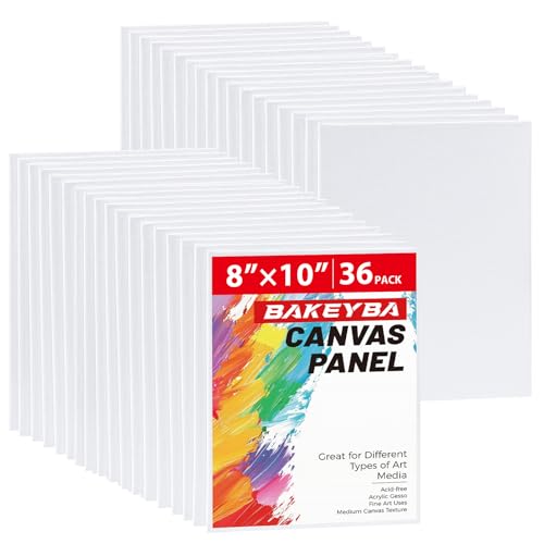 Canvas Boards for Painting 36 Pack, 8x10 Inch Painting Canvas Panels, 100% Cotton White Blank Art Supplies for Acrylics Oil Watercolor Tempera Paints - size: 8"x10"- 36pcs