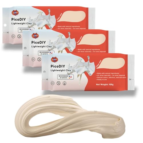 Lightweight Clay - Air Dry Clay, Ultra Light & Soft, Safe & Non-Toxic, Moldable & Flexible, DIY Modeling Clay for Anime Figures, Sculpting, Molding, Creative Art Crafts (Skin-3 Packs) - color: Skin-3 Packs