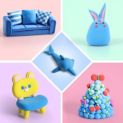 ifergoo Blue Air Dry Clay, DIY Creative Modeling Clay for Kids, Super Light Magic Foam Clay for Kids Age 3-12, Soft, No-Sticky & Non-Toxic, Molding Clay for School Art & Craft Project(Blue 100g/3.5oz) - color: Blue/100g