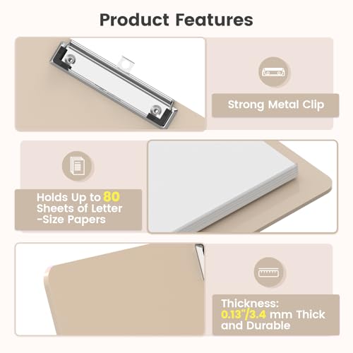 Extra Large 11x17 Clipboards, Landscape and Vertical Layout 2 Pack | Khaki Plastic Drawing Boards with Low Profile Clip. Suitable for Watercolor, Sketching, Painting. Art & Drafting Supply - color: Khaki