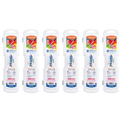 Prang Semi-Moist Watercolors 8-Color Refillable Oval Pan Set with Size 6 Paintbrush, Pack of 6 - style: 8 Count (Pack of 6)