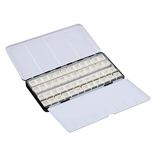 New York Central Watercolor Palettes - Empty Half Pan Boxes and Palette for Artists, Watercolor Painting, Students, Color Theory, & More! - 48 Half Pans - size: 8.9" x 4.7" x 1"