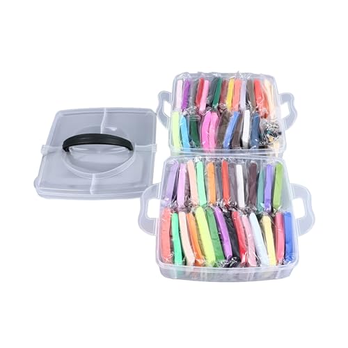 Yosoo 50 Colors Air Dry Clay Kit with 5 Sculpting Tools Soft Lightweight Polymer Clay for Kids Ages 3+ Classroom and Home Gifts