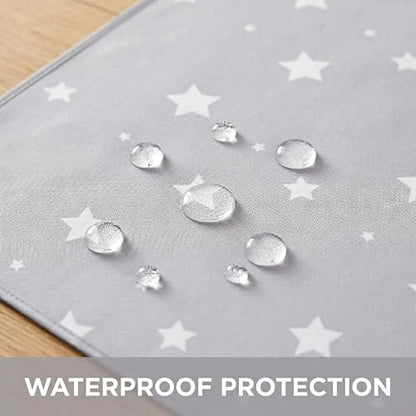 Splat Mat for Under High Chair/Arts/Crafts, WOMUMON Washable Baby Spill Mat Waterproof Anti-Slip Floor Splash Mat, Portable Play Mat and Table Cloth (Star, 51") - color: Star