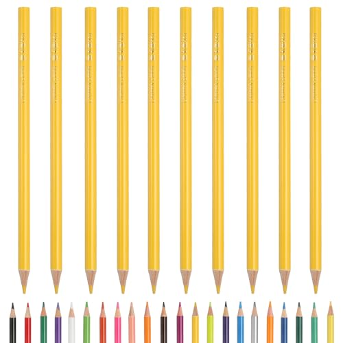 PATIKIL Colored Pencils, Lemon Yellow Color Drawing Pencils with Oil-Based Cores Art Scrapbook Supplies for Adult Coloring Books Artists Beginners Drawing Sketching, 10 Pcs - color: Lemon Yellow