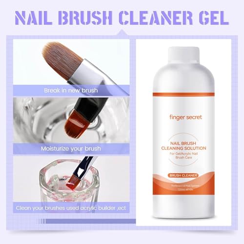 Nail Brush Cleaner Acrylic Nail Brush Cleaner 120ml Professional Efficient Painting Brush Acrylic Powder Cleaning Solution painting Brush Restorer For Nail Gel Nail Art Brushes 4floz - color: nail brush cleaner 120ml