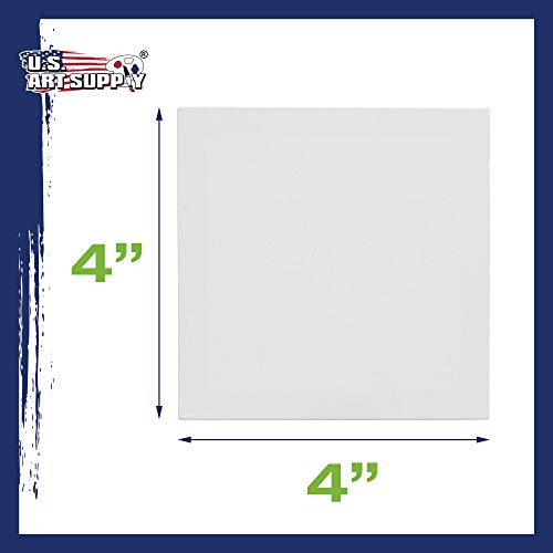 U.S. Art Supply 4x4 Mini Canvases for Painting, 12 Pack Bulk | Small Stretched Artist Canvas Professional Primed - Ideal for Arts & Crafts - size: 4" x 4" - Pack of 12