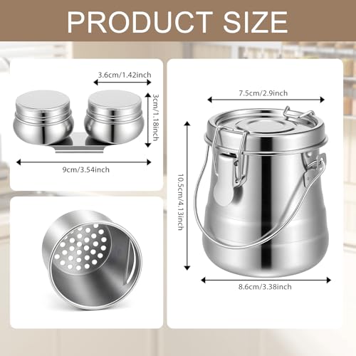 2 Pcs Stainless Steel Paint Brush Cleaner, Paint Brush Washer | Portable Brushes Cleaner with Double Dipper Container Cup, Painting Brushes Holder