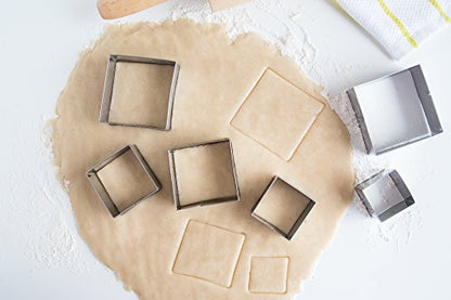Fox Run, 1 x 2.75 x 2.75 inches, Square Cookie Cutter Set - color: Square Cookie Cutter Set