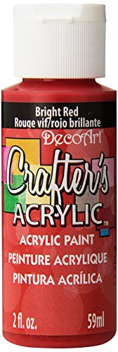 DecoArt Crafter's Acrylic Paint, 2-Ounce, Bright Red - color: Bright Red, size: 2 Fl Oz (Pack of 1)