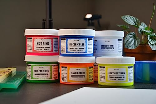 Ecotex® Screen Printing Ink Snow White (8oz.) - Water Based Snow White Fabric Ink, Silk Screen Paint - Screen Print Direct®, USA Made - color: Snow White, size: 8 fl oz