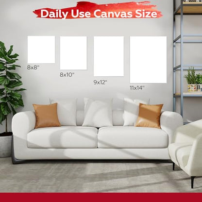 Stretched Canvas for Painting,10Pack 8X10 Inch Stretched White Blank Canvas,8 Oz Triple Primed 5/8" Profile Stretched Canvases,100% Cotton,Canvas for Painting, for Acrylics, Oils - style: 10 PACK 8X10