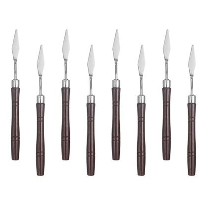 HARFINGTON 8pcs Palette Knife Painting Tool 6.3" Pointed Stainless Steel Blade Plastic Handle Spatula Painting Pallet Knife for Oil Canvas, Red - color: Red
