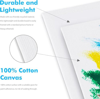 Gotideal Canvas Boards for Painting, 24pcs 16x20 Primed Canvas for Painting, Bulk Painting Canvas for Kids and Adults, White Blank Canvas Panels for Acrylic, Oil, Pour Art Supplies - size: 16x20 inch