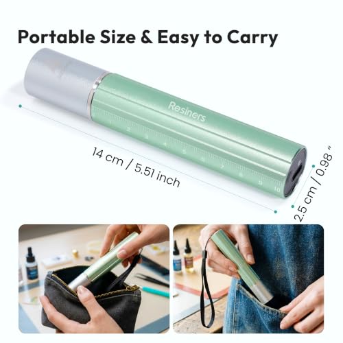Resiners UV Resin Light, Mini 365nm Rechargeable UV Light for Resin | fast 10-20s curing, deep 365nm curing with portable design and auto shut-off safety for resin molds, jewelry and DIY