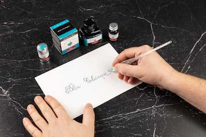 Jacques Herbin 13014T - 30ml Bottle of Ink for Fountain Pens and Rollerball Pens - Bleu Calanque - color: Turquoise, size: 1 fl oz